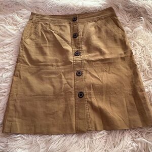 Trina Turk Tan Jengo A-Line Button Front Skirt Size 8